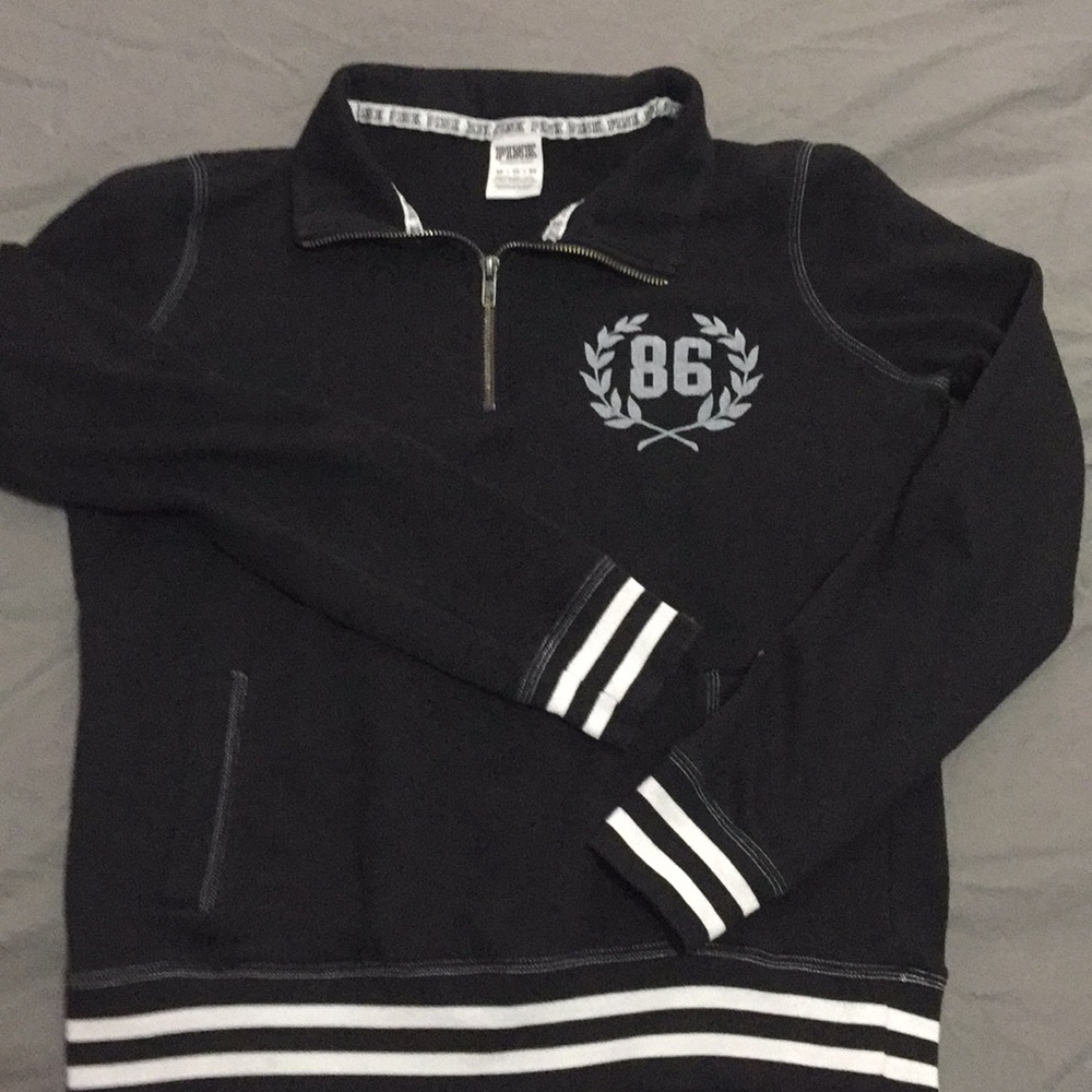 PINK Half-Zipper Varsity Jacket